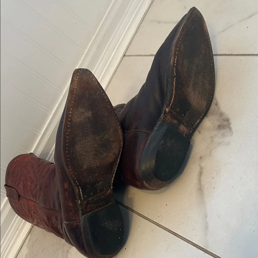 Men's Sancho Size 10 Brown Leather Western Boots - Picture 4 of 9